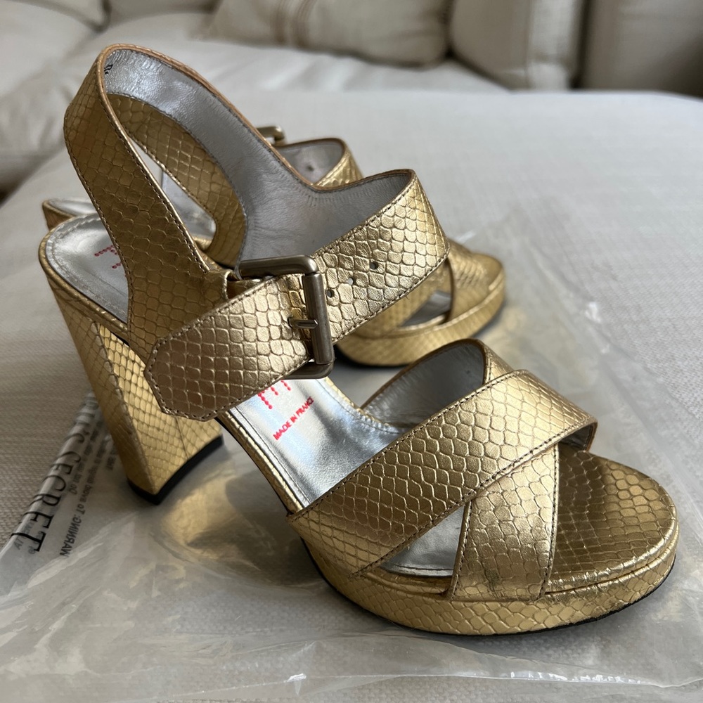 Free Lance Gold Heeled Sandals